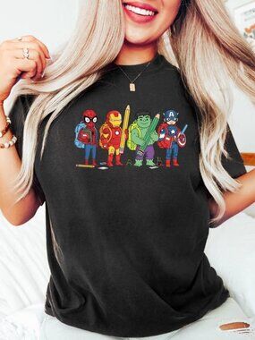 Custom Superhero Back To School Shirt, Teacher Student Gift Tee